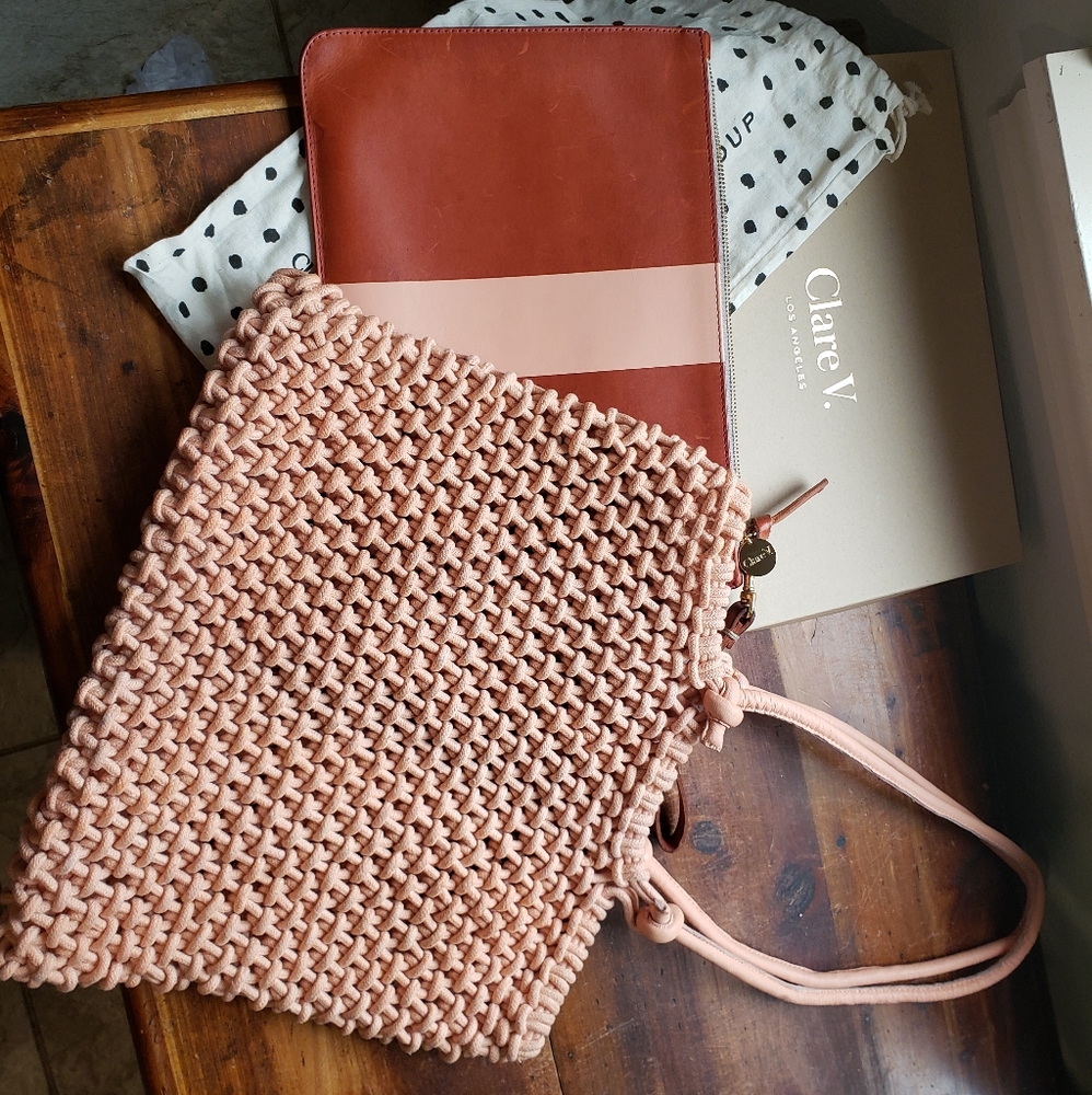 Clare V Sandy Tote and Clutch Wristlet with Strap